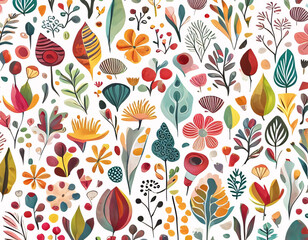 Vivid floral design with striking colors and intricate patterns, Generative AI.