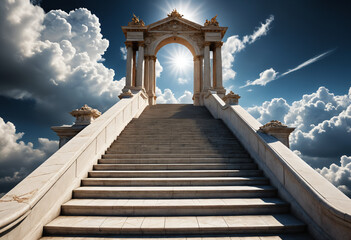 Fototapeta premium Stairway to heaven. Generative AI