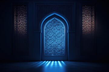 Islamic single window architecture lighting arched.