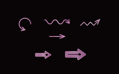 ピンクのネオン矢印セット(2)