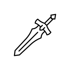 Fantasy sword outline icons, minimalist vector illustration ,simple transparent graphic element .Isolated on white background