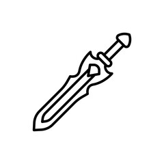 Fantasy sword outline icons, minimalist vector illustration ,simple transparent graphic element .Isolated on white background