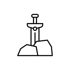 Fantasy sword outline icons, minimalist vector illustration ,simple transparent graphic element .Isolated on white background