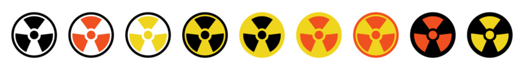 Radiation Danger Sign. Nuclear Symbol.Radiation icon.Radiation danger warn sign.
