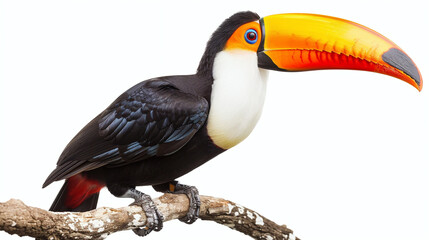 Toucan Isolated On A White Background, Perfect For Tropical-Themed Designs, Logos, Or Educational Materials
