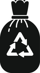 Recycle sack icon simple vector. Bag for trash. Waste litter general