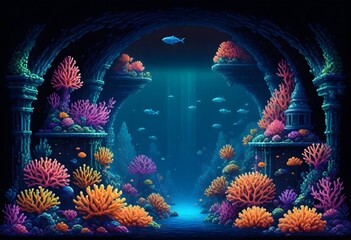 Pixel art a hyperrealistic 8k underwater coral cit (8)