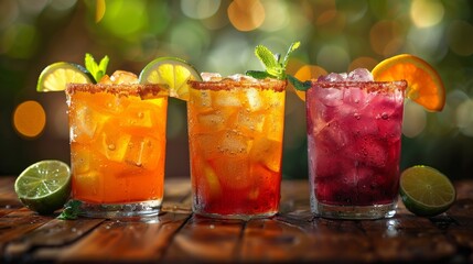 Trio of Delight: A Symphony of Drinks. Generative AI