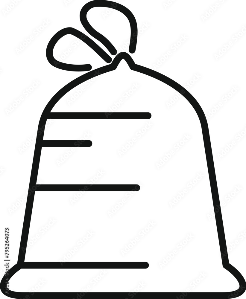 Wall mural Full bag trash icon outline vector. Eco garbage. Bin junk full sack