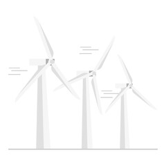 Wind turbine icon. Flat design style. Windmill silhouette. Simple icon. Modern flat icon in stylish colors. Vector illustration