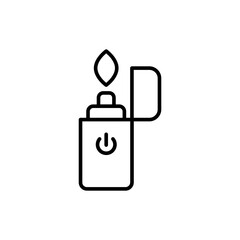 Electric lighter outline icons, minimalist vector illustration ,simple transparent graphic element .Isolated on white background