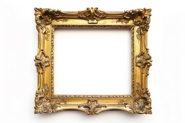 Golden frame isolated on a white background.