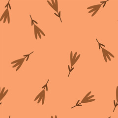 Small brown flowers , seamless pattern.Vector illustration.	
