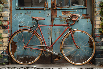 Vintage bicycle. Poster artistic photo.