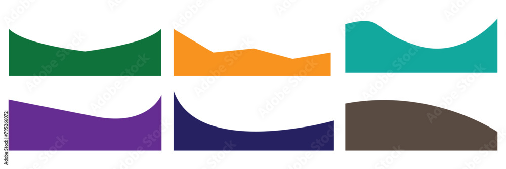 Poster website border and header set with drops, waves, organic and geometric shapes. isolated vector templ