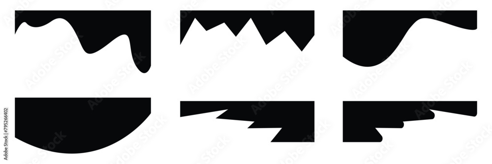 Poster bottom border shape and separator for website design. isolated vector template for website, app, pos