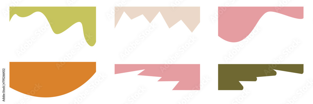 Poster bottom border shape and separator for website design. isolated vector template for website, app, pos
