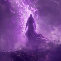 The vibrant purple glow sparkles with an otherworldly power, captivating all who behold its magnificence - obrazy, fototapety, plakaty