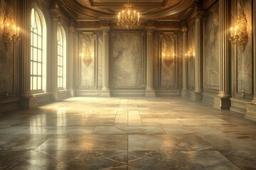 Fototapeta premium Empty floor stage backgrounds flooring architecture.