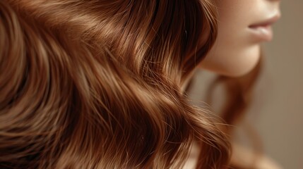 Fototapeta premium Glossy chestnut female hair