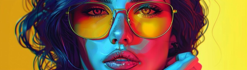 Artificial intelligence creates a stunning pop art masterpiece of a lovely lady.