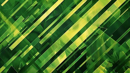  Imagine an abstract background with a nature-inspired twist, showcasing green geometric stripes