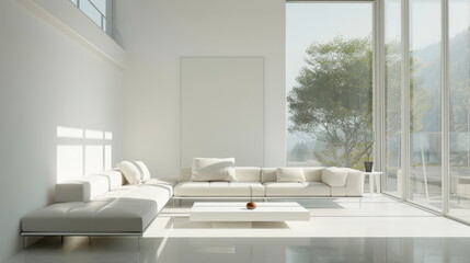 Serene interior space: Clean lines, perfect for architecture and lifestyle magazines.