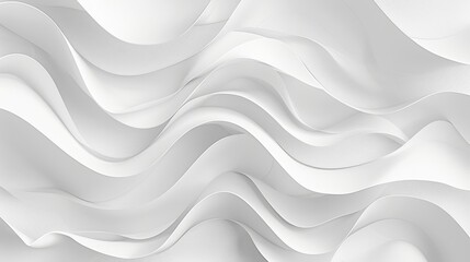 Fototapeta premium White abstract waves, fluidity for modern art and design themes.