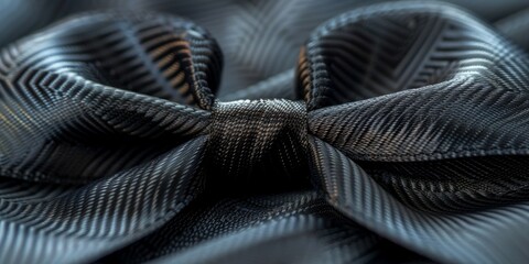 Naklejka premium Elegant black bow accessory for formal wear or gift wrapping.