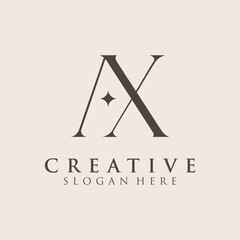 Initial Letter AX Logo Design vector Template Illustration Creative Abstract