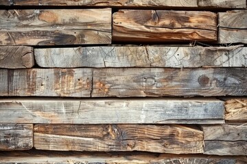 rough textured stacked wooden planks background illustration