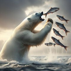 Polar bear - obrazy, fototapety, plakaty