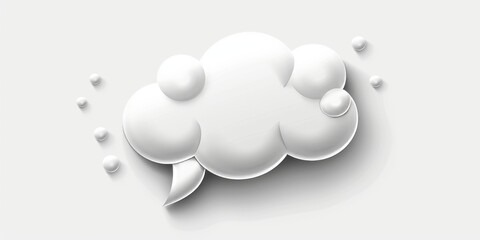 Bubble speech shape in white paper texture. Balloon text isolated for retro comic and design element