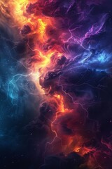 AI-generated Illustrations of Vibrant Lightning Bolts