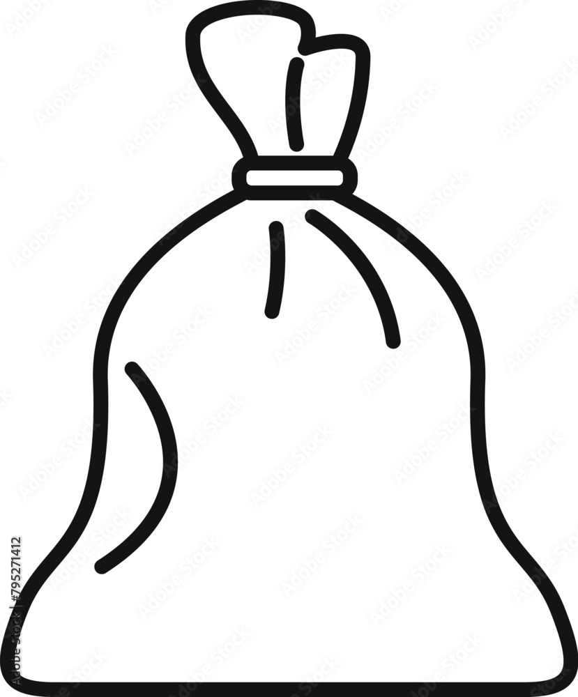 Aufkleber big sack of garbage icon outline vector. carry ecology. recycled object