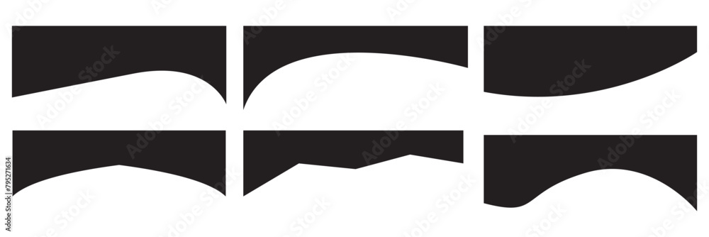 Poster website border and header set with drops, waves, organic and geometric shapes. isolated vector templ