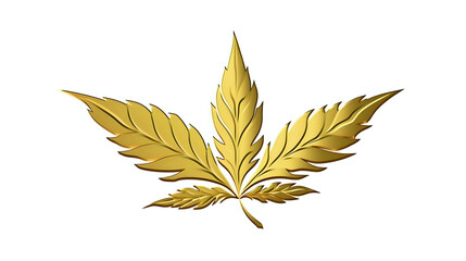 Golden Cannabis Leaf Illustration.
Elegant illustration of a golden cannabis leaf, isolated on white, perfect for luxury branding, high-end product design, and ornate decor.