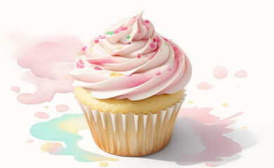 Elegant Pink Frosted Cupcake.
Delicate and delicious, this elegantly frosted pink cupcake is perfect for weddings, baby showers, and Valentine's Day celebrations, adding a touch of sweetness to every 