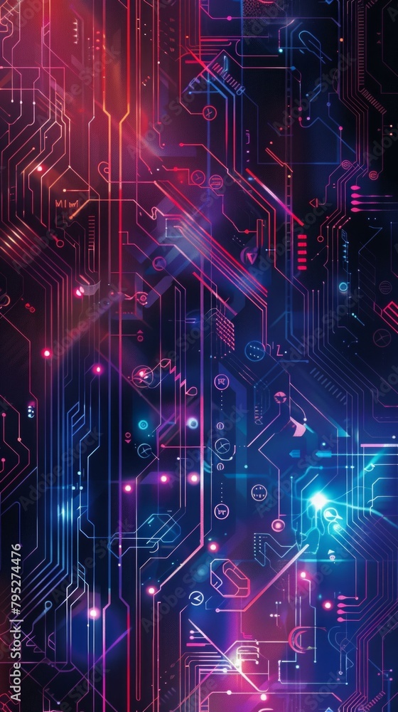 Poster circuit board technology modern abstract illustration tech background with space for your copy.