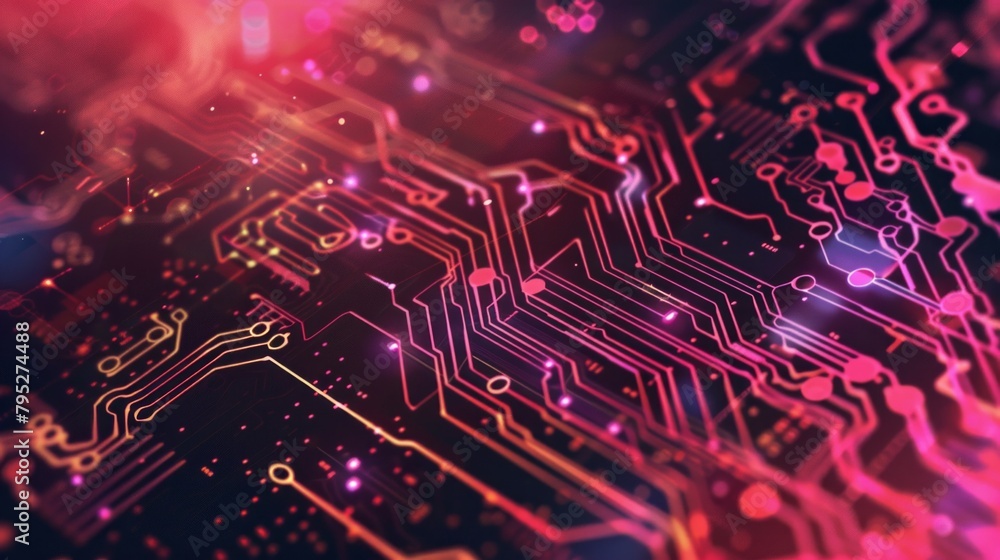 Aufkleber circuit board technology modern abstract illustration tech background with space for your copy.