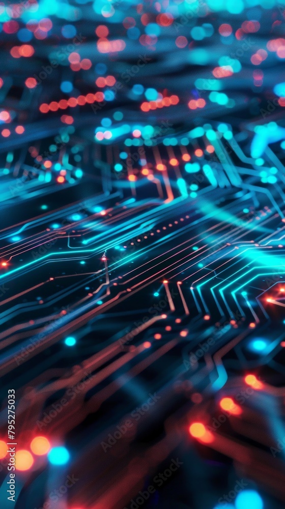Poster circuit board technology modern abstract illustration tech background with space for your copy.