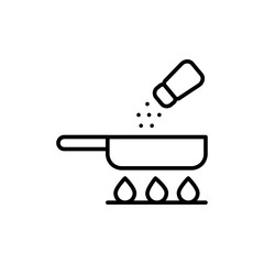 Salt cooking outline icons, minimalist vector illustration ,simple transparent graphic element .Isolated on white background
