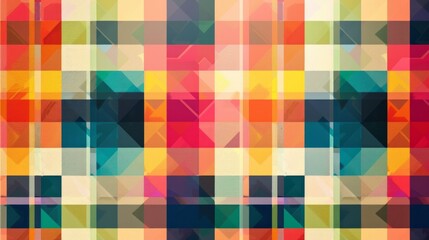 Vivid and vibrant checked pattern with an array of colorful squares, creating a dynamic and eye-catching design.