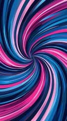Comic-inspired, vibrant pink and blue twisted stripes create an explosive and dynamic background.