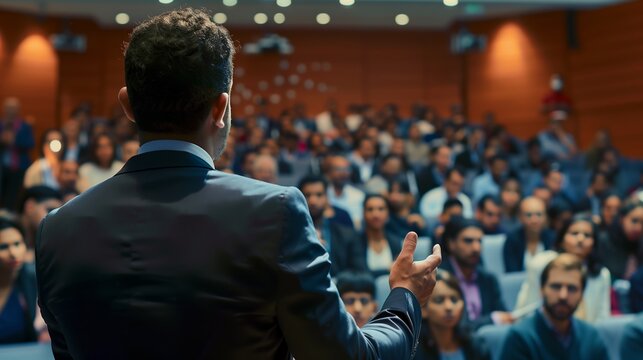 Man Standing in Front of Crowd of People