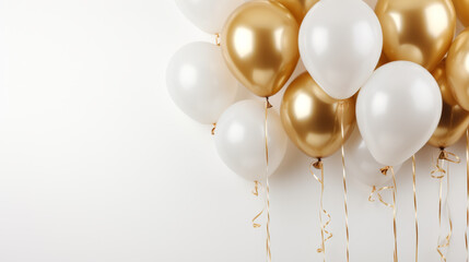 White and gold balloons