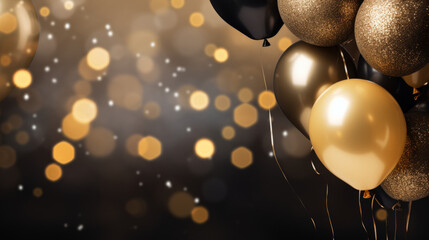 Gold and black balloons 