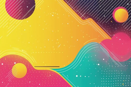 Colorful 80s themed background, retro style.