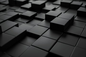 Abstract Geometric Black Cubes Background