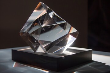 Prism of Light: A Glass Pyramid Refracting Sunbeams